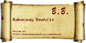 Babocsay Beatrix névjegykártya